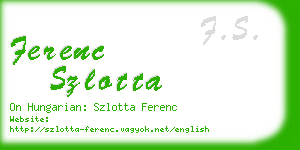 ferenc szlotta business card